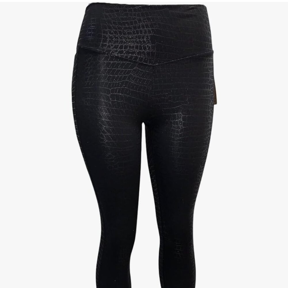 Victoria Secret Active Ultimate High Waist Black Snake Skin Metallic Legging